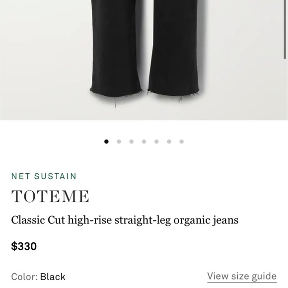 Toteme Classic Cut High Rise Straight Leg Cotton Denim Jeans Black - Picture 13 of 14